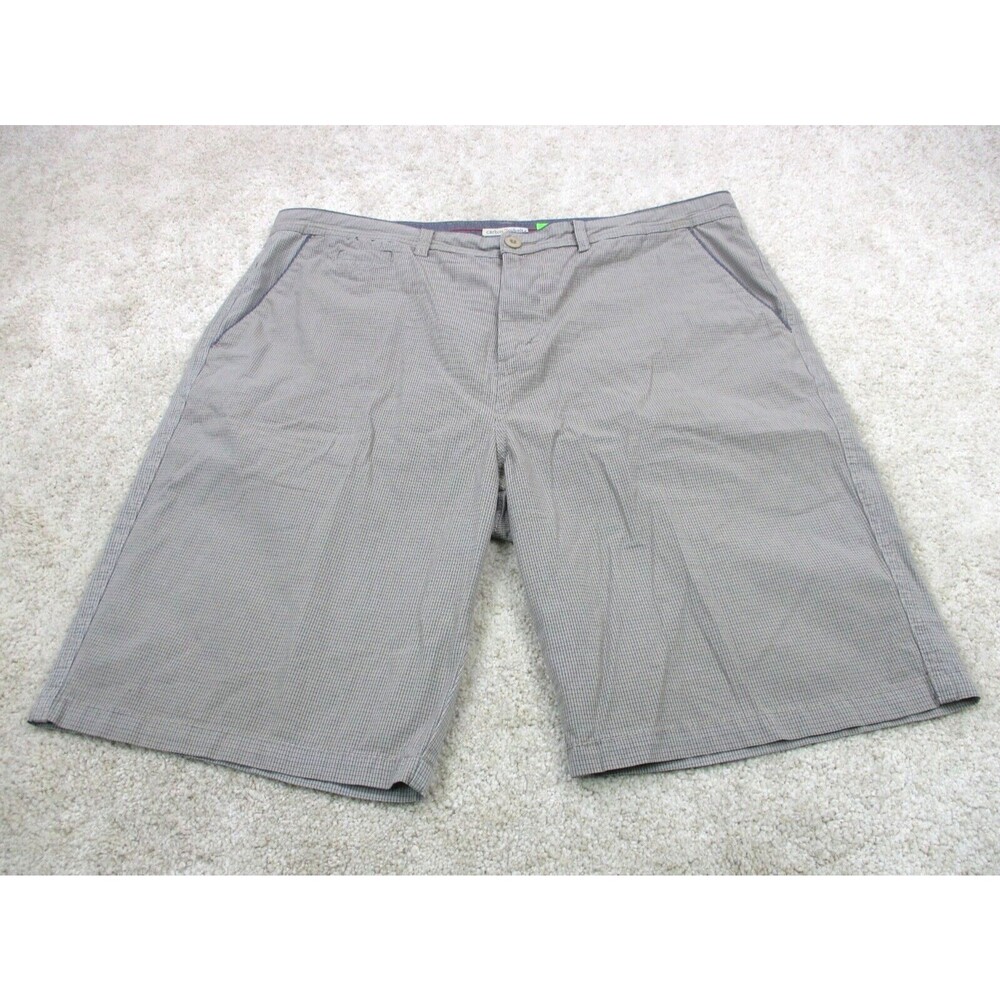 Carbon 2 Cobalt Shorts Mens 38 Gray Cotton Stretch Golf Chino Khaki Flat Front